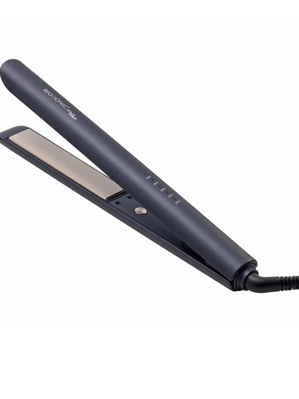 Gold Pro Styling Iron by Bio Ionic Navy Blue - 1” Inch Flat Iron NEW NO BOX DISP